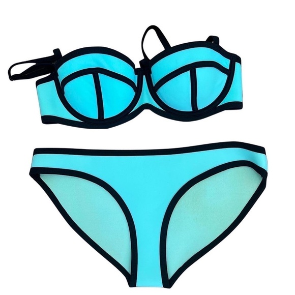 triangl swimwear Other - Triangl Bikini -Size XS Top & Bottoms, Mint Green/Black